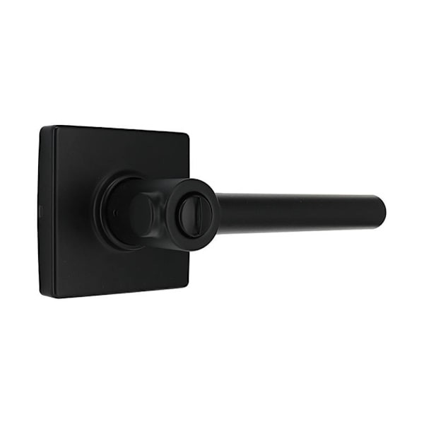 Shield Security Straight Square Rose Turn Button Privacy Door Lever In Matte Black