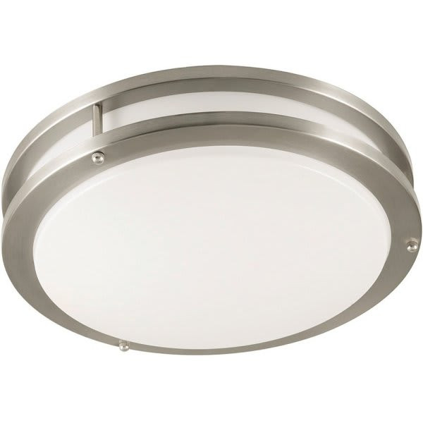 14.125" 1-Light Satin Nickel Integrated Led Flush Mount