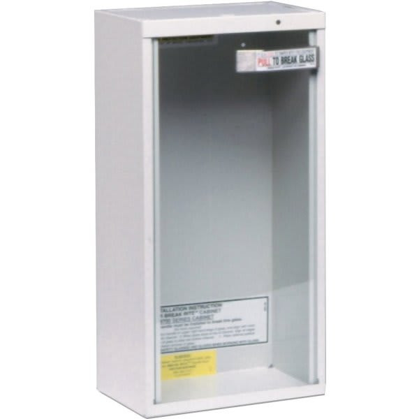 Kidde 18" H X 6" W X 6" D 5 Lb., Heavy-Duty Steel Surface Mount Fire Extinguisher Cabinet, In White