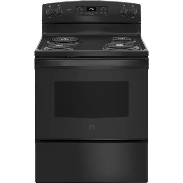 GE ENERGY STAR 30 In. 5.0 Cu. Ft. Coil Electric Freestanding Range, Self-Clean, Black