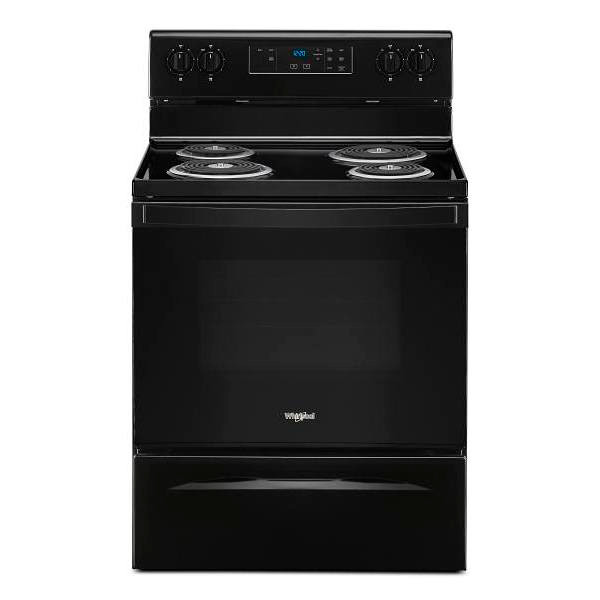 Whirlpool 30 In. 4.8 Cu. Ft. Coil Electric Freestanding Range, Manual Clean, Black
