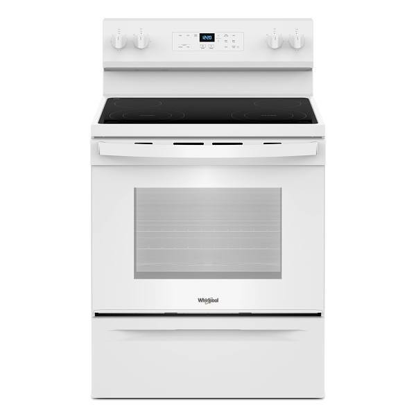 Whirlpool ENERGY STAR 30 In. 5.3 cu. ft. Smooth Electric Freestanding Range, Manual Clean, White