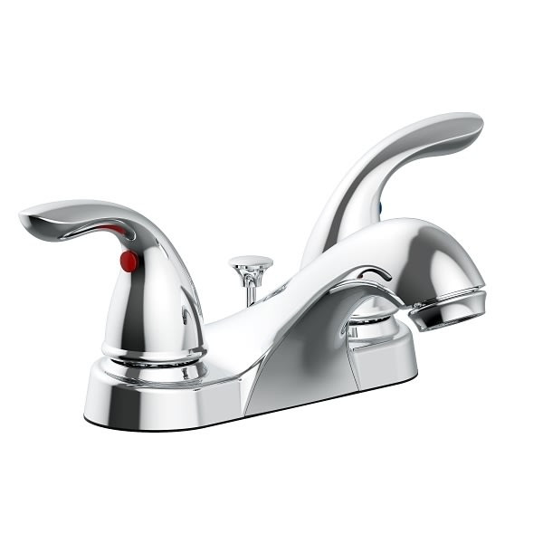 Seasons Premier 1.2 GPM 2-Handle Centerset Low-Arc Bathroom Faucet With Pop Up Drain, Chrome