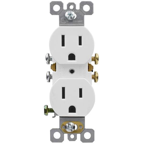 Maintenance Warehouse 15 Amp 125-Volt Duplex Receptacle In White 10-Pack