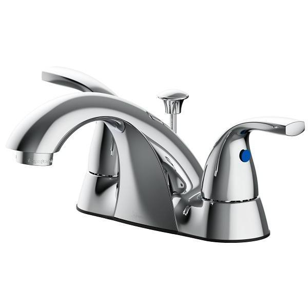 Seasons Anchor Point 1.2 GPM 2-Handle Quick Install Centerset Low-Arc Bathroom Faucet With Pop Up Drain, Chrome