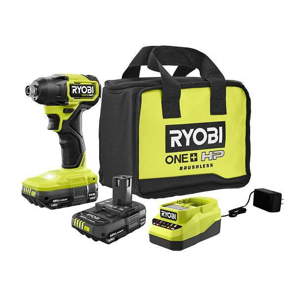 Ryobi One+ HP 18v Brushless Cordless COMPACT 1/4" Hex Impact Driver Kit PSBID02K2