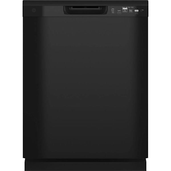 GE ENERGY STAR 24 In. Front Control SmartHQ Dishwasher With Plastic Interior Tall Tub, Black
