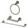 Seasons Anchor Point 24" Brushed Nickel Towel Bar, Tollet Paper Holder, Towel Ring 3 Piece Kit