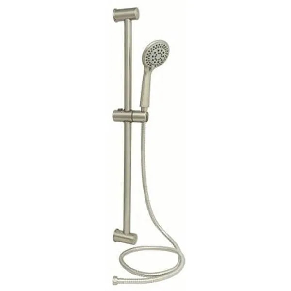 Seasons 5-Spray Patterns 4" Single Wall Mount Low Flow Handheld Showerhead in Brushed Nickel