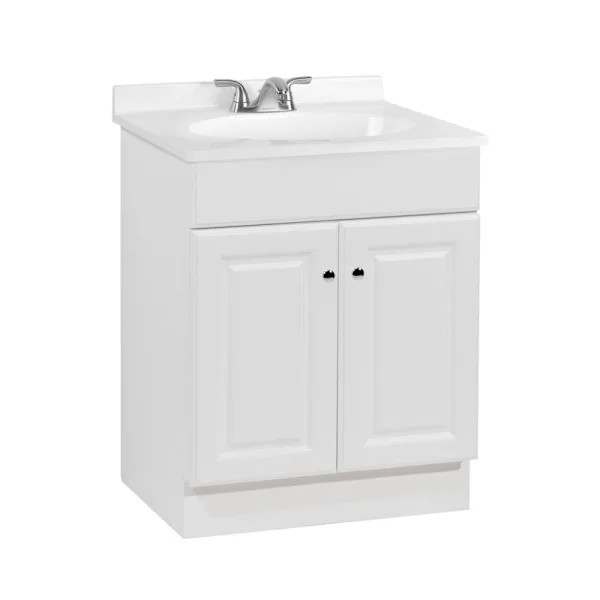 Seasons 24 In. W X 35 In. H X 18 In. D Bathroom Vanity Cabinet With Top, White