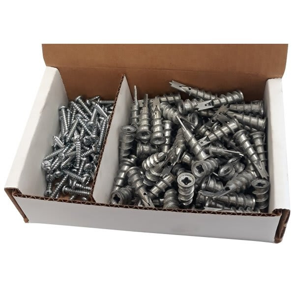 #8 Ez Zinc Wall Anchors With Screws, Package Of 100