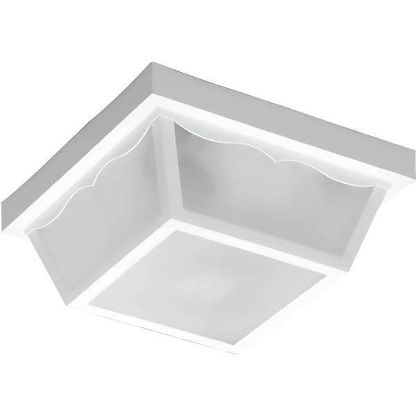 10.25 White Square Outdoor Ceiling Flsh Mount Fixture