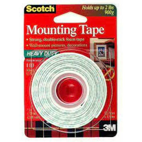 3M 0.5 " X 6.25 ' Permanent Mounting Double Sided Poster Tape White