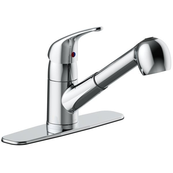 Seasons Raleigh Single-Handle Pull Out Kitchen Faucet, Polished Chrome