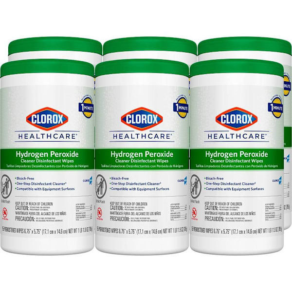 Clorox Healthcare 155-Cont Hydrgen Perxide Disnfectant Wipes Canister Case Of 6