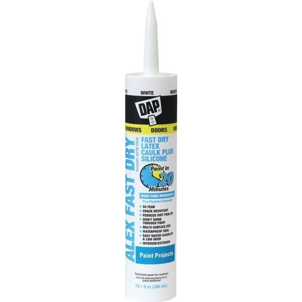 DAP Alex Fast Dry 10.1 Oz. White Acrylic Latex Plus Silicone Caulk 243027