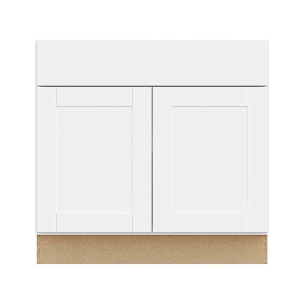 Hampton Bay 36" W X 345" H X 24" D Shaker Assembled Sink Base Cabinet Satin