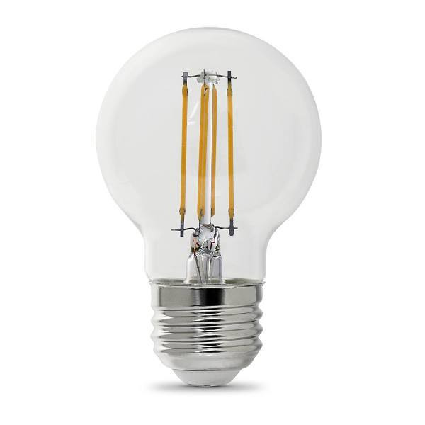 Feit G16-1/2 5.5w 2700k E26 Base Clear Filament LED Bulb Package Of 12