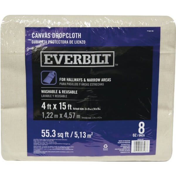 Everbilt 4 Ft. X 15 Ft. 8 Oz. Heavyweight Canvas Drop Cloth Runner 246689