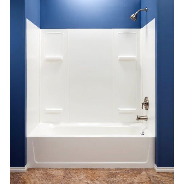 El Mustee Durawall 30"x60"x58" Adh Alcove Bath Tub Surround, Package Of 5