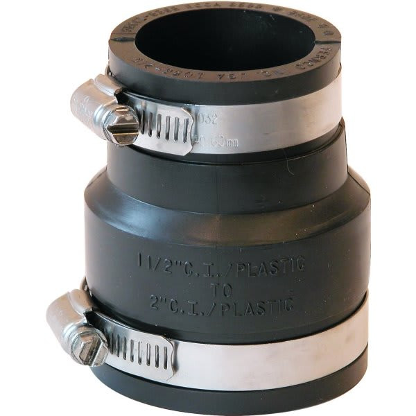 Fernco 2 In. X 1-1/2 In. Flexible PVC Clamp Reducer Coupling 242942