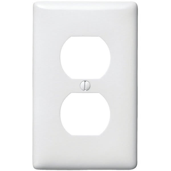 Hubbell 1-Gang Medium Size Duplex Wall Plate White