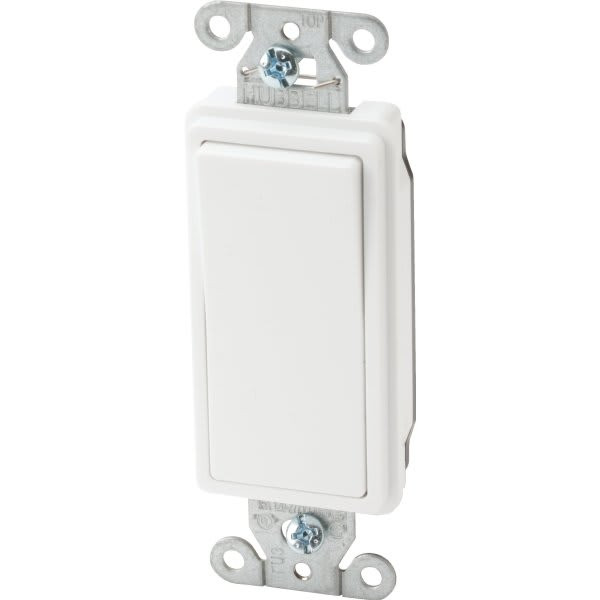 Hubbell-Pro Ds115w 2-Position Decorator Switch, 120/277 Vac, 15 A