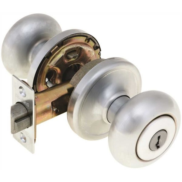 Kwikset Hancock Satin Chrome Keyed Entry Door Knob