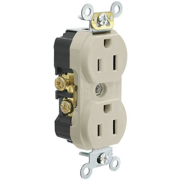 Leviton 15a Rstnt Sd Wird Dplx Comm Grd Outlt Ivory