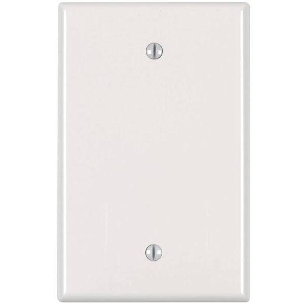 Leviton 1-Gang Blank Wall Plate, White, Package Of 10