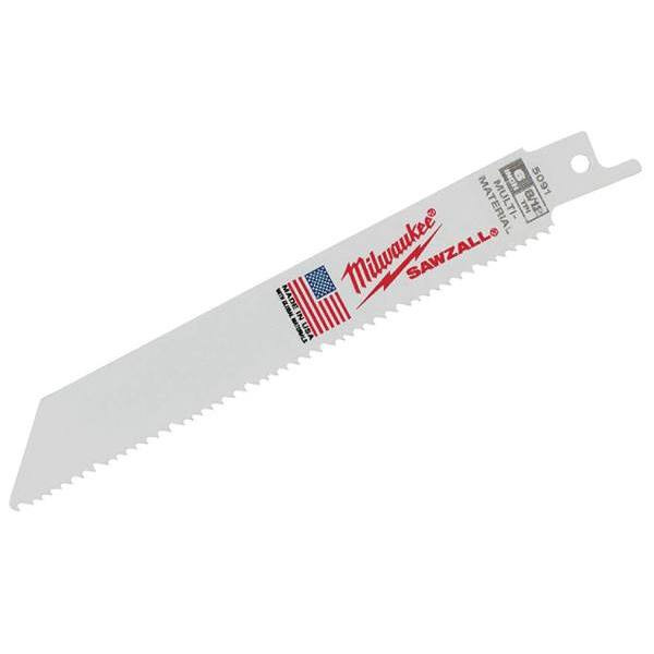 Milwaukee 6" Multi-Material Sawzall Recprocating Saw Blades Package Of 5