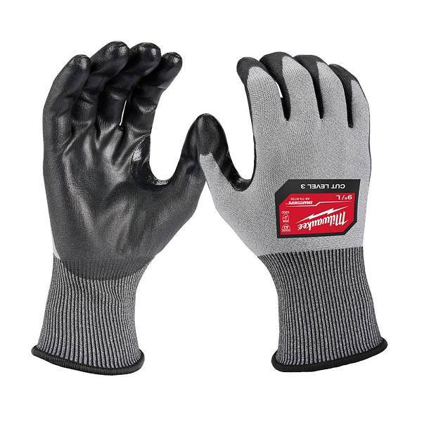 Milwaukee Large High Dexterity Cut 3 Resistant Polyurethane Dipped Work Gloves