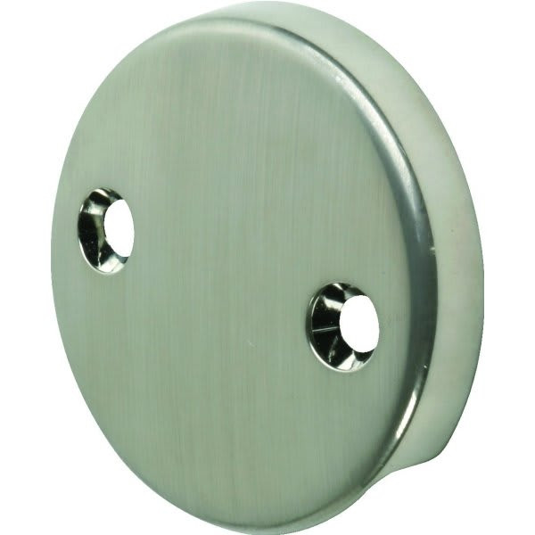 Bathtub Overflow Plate 2 Hole Brushed Nickel Finish
