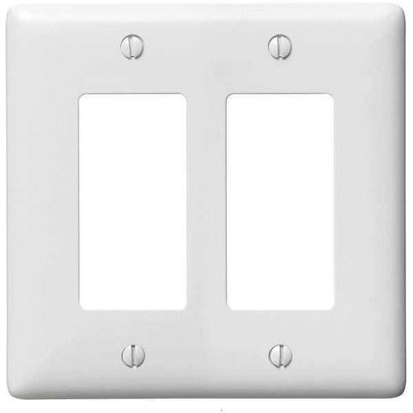 Hubbell, Wiring 2-Gang Decorator Wall Plate, White
