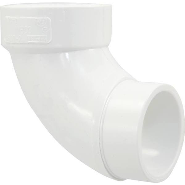 Nibco 2" PVC Dwv 90-Degree Spigot X Hub Street Elbow
