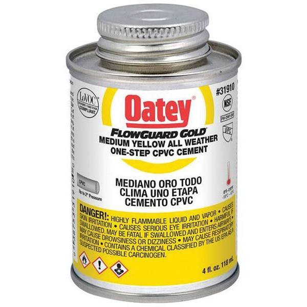Oatey Flowguard Gold One-Step 4 Oz Medium Yellow All-Weather Cpvc Cement