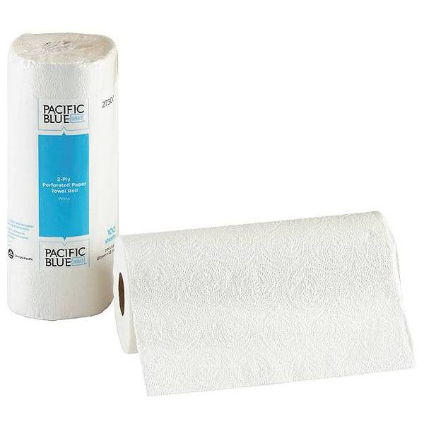 Pacific Blue Select 2-Ply White Perforated Roll Towel 100 Sheets Case Of 30