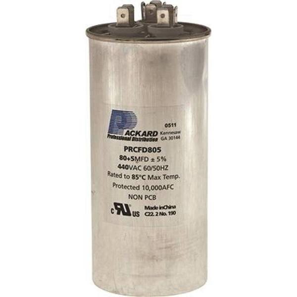 Packard Titan 440/370-Volt 80+5 MFD Round PRO Run Capacitor 269770
