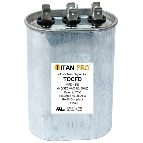 Packard Titan PRO Run Capacitor 25+5 MFD 440/370 Volt Oval, Box Of 5