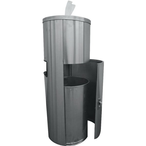 Renown 13.25" W, 35.5" Dia Stainless Steel Dispenser And Trash Receptacle