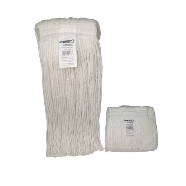 Renown 16 Oz. 1 In. White Headband Rayon Cut End Mop Head Package Of 6