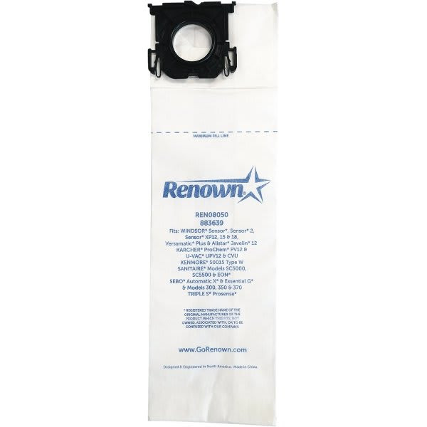 Renown Vacuum Bag For Windsor Sensor Equivalent To 5300 Package Of 10