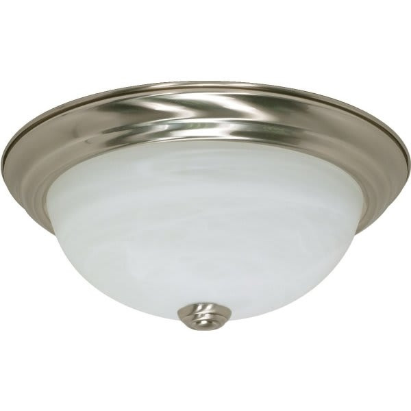 Satco Brushed Nickel Incandescent Two-Light 11 Flush Fixture