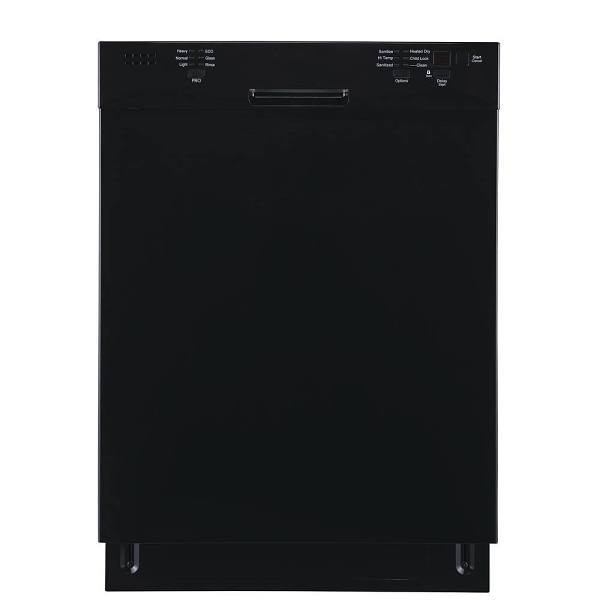 Seasons Energy Star 24in. Front-Control 52dba 2 Racks Stainless Steel Tub, Black