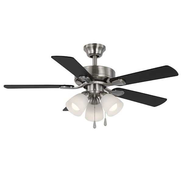 Seasons Quick Install 42" Brushed Nickel Indoor LED Ceiling Fan 5-Blade