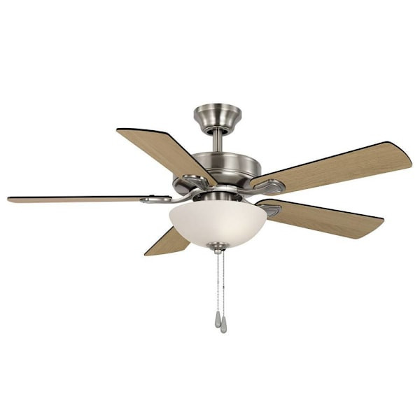 Seasons Quick Install 44" Brushed Nickel Indor LED Ceiling Fan 5-Blade