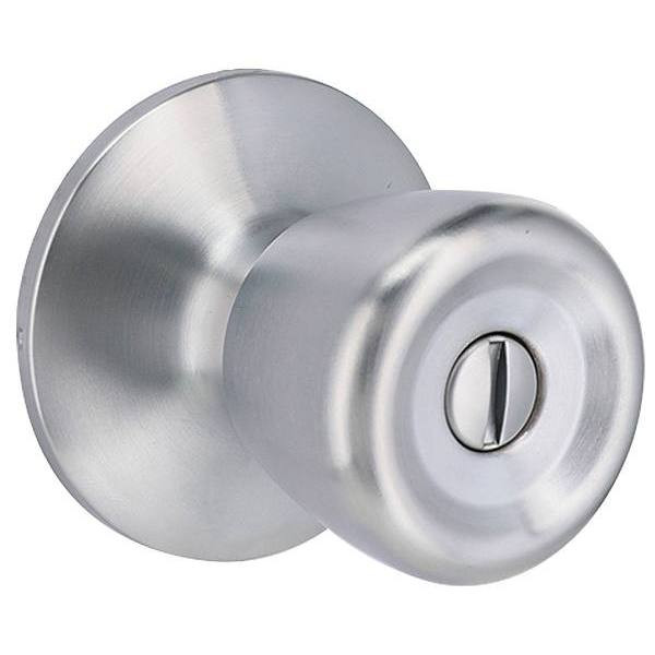 Shield Security Tulip Turn Button Privacy Door Knob In Satin Chrome