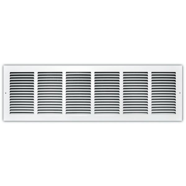 Truaire 30 In. X 8 In. White Stamped Return Air Grille 246436