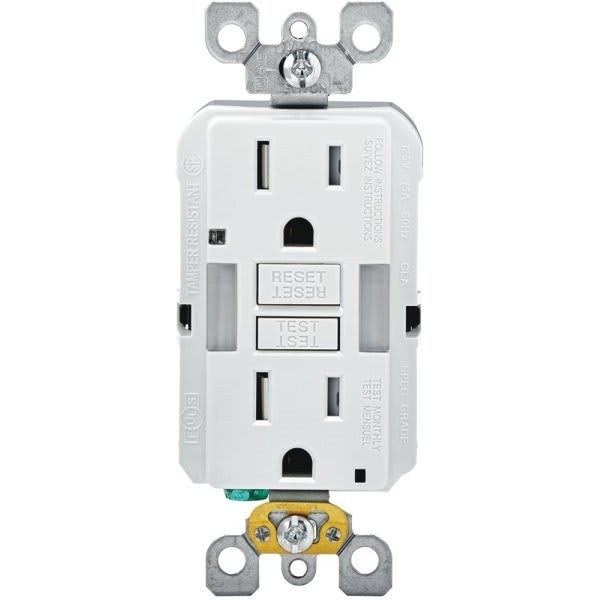 Leviton Smartlockpro 15 Amp Self-Test Tamper-Resistant Gfci Outlet, White