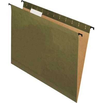Pendaflex Surehook 1/5 Tab Letter Hanging Folder 8.5" X 11" Green Package Of 20
